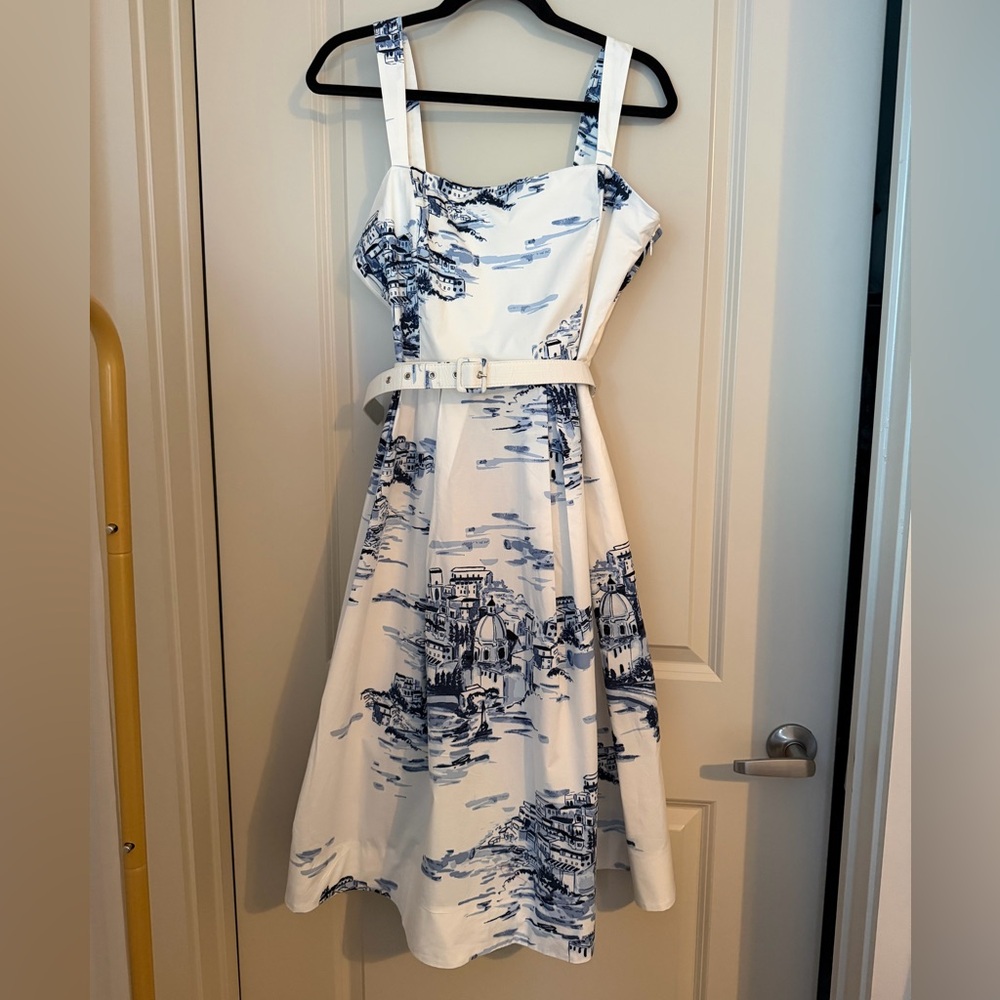 White House Black Market Blue and White Dress